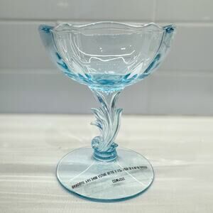 Fostoria Glass Company Azure Blue Baroque Compote Depression Glass, 5,5"H